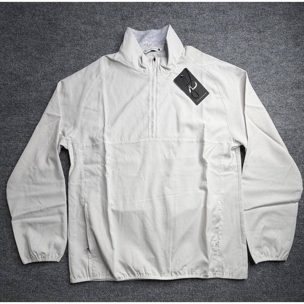 7 Diamonds Oxygenate Quarter Zip Pullover Drift White Mens Large SPV-1026 NEW